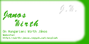 janos wirth business card