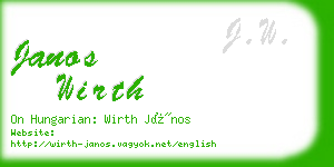 janos wirth business card